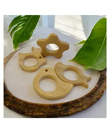 neemtoys Beautiful Set of 2 Neem Wooden Teethers- Star...