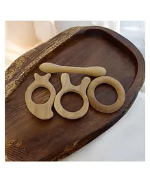 neemtoys Set of 2 Neem Wooden Teether Rings - Immunity...