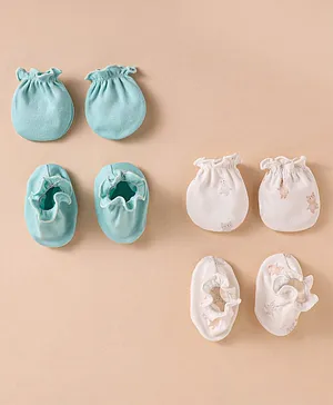 Babyhug Cotton Knit Booties Lion Applique - Grey