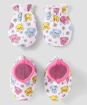 Babyoye Eco Conscious 100% Cotton Mittens & Booties Lion Print -...