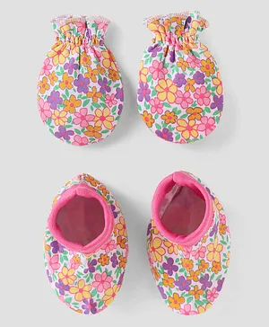 Babyoye 100% Cotton Knit with Eco Jiva Finish Mittens & Booties Set...