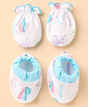 Child World Interlock Cotton Knit Mittens and Booties  Set Fruit...