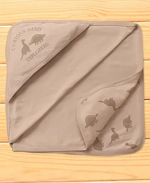 Simply Interlock Cotton Knit Teddy  Print Towel & Wrapper with Hood