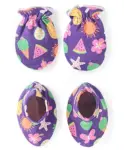 Ben Benny 100% Cotton Knit Solid & Rainbow Printed Mittens & Booties...