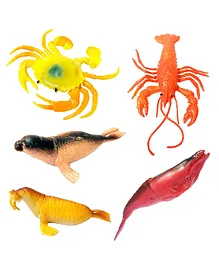 SUPER TOY 5 Pc Aquatic Animals Rubber Fish Figurines...