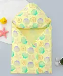 Simply Terry Cotton Knit Teddy  Print Towel & Wrapper with Hood