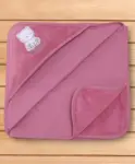 Moms Home Baby Hooded Bath Towel - Pink - 0-2 Years - 80x80 Cms