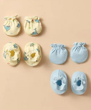 Ben Benny 100% Cotton Knit Mittens Solid Strips & Star Print Pack of...