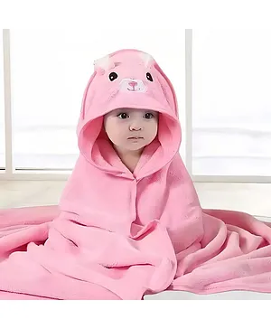 Babyhug  Woven Terry Hooded Towel with Owl Embroidery L 76.2 x B