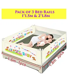 Safe-O-Kid Designer Bed Rail Guard Pack of 2, Beige