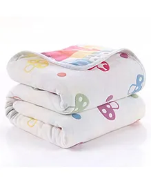 Kicks & Crawl Deer Organic Reversible Blanket - White...