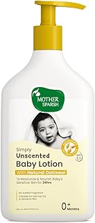 Mother Sparsh Simply Unscented Baby Lotion With Natural Oatmeal- 400ml | Fragrance Free Lotion for Babies | 24hr Protection for Dry, Itchy & Sensitive Skin
