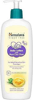 Himalaya Baby Lotion With Pure Cow Ghee 400Ml|Ph5.5|Aloe Vera|Safe For Newborns|For Baby's Sensitive Skin|No Parabens|No Phthalates|No Mineral Oil|No Synthetic Color|Dermatologically Tested