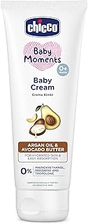 Chicco Baby Moments Baby Cream for Babies with Argan Oil & Avocado Butter, 100g| Natural Ingredients for Hydrated Skin | Dermatologically Tested | Phenoxyethanol, Parabens & Lauryl sulphates free