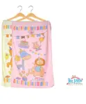 Babyhug Cotton Knit Hooded Wrapper with Dino Print L 76 x B 76 cm -