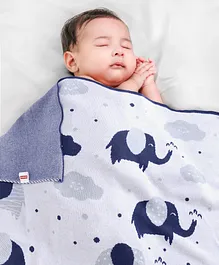 Babyhug Single Ply Mink Blanket Polar Bear Print -...