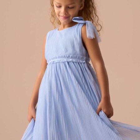 Antonia Blue Tulle Bow Dress