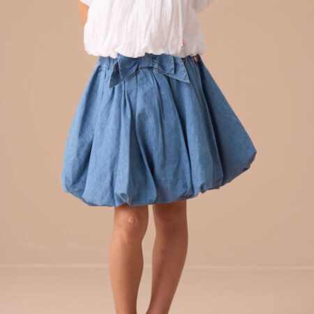 Annie Blue Bubble Hem Denim Skirt