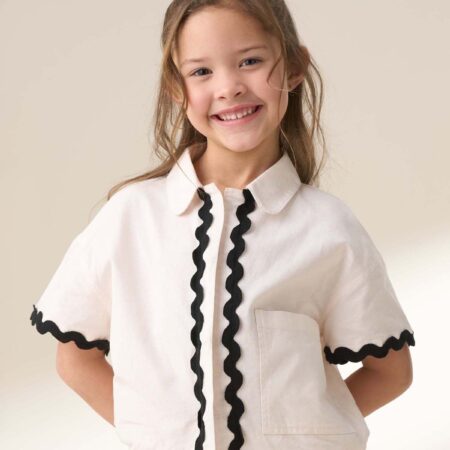 Brooke Ivory Ric Rac Shirt & Short Set Ivory