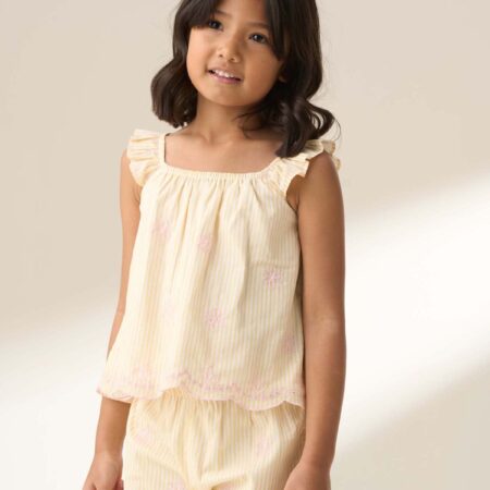 Alba Yellow Broderie PJ Set Yellow