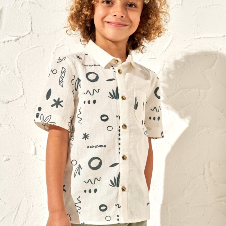 Connor Cream Textured Holiday Shirt