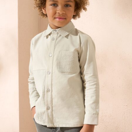 Thomas Khaki Textured Block Shirt