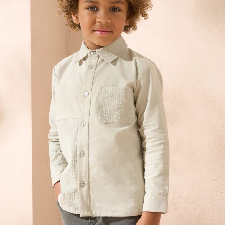 Thomas Khaki Textured Block Shirt