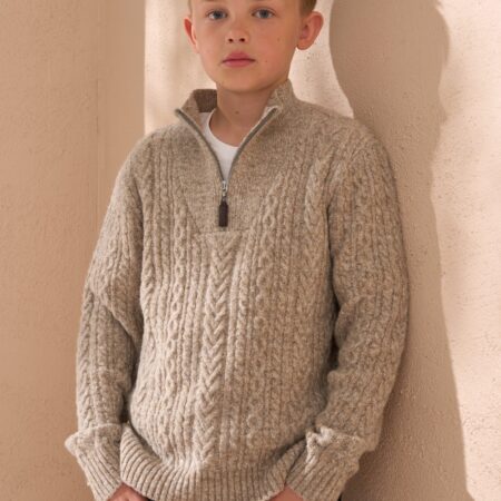 Connor Stone Cable Zip Neck