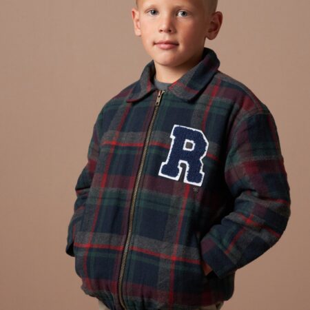 Chad Navy Check Collegiate Jacket
