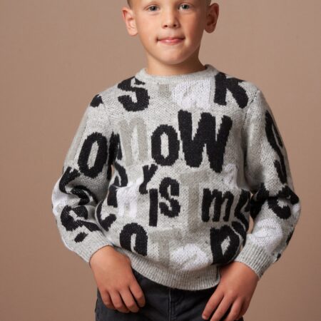 Bowen Grey Christmas Slogan Knit