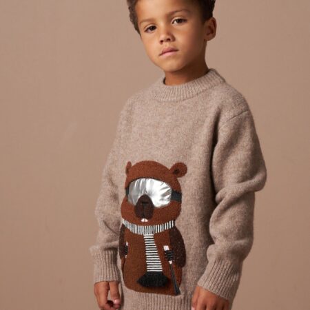 Jules Brown Borg Ski Beaver Knit